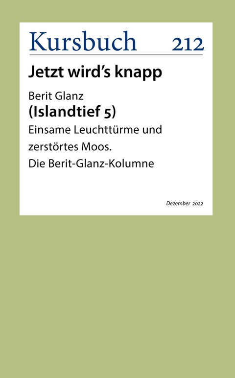 Einsame Leuchttürme und zerstörtes Moos - Berit Glanz