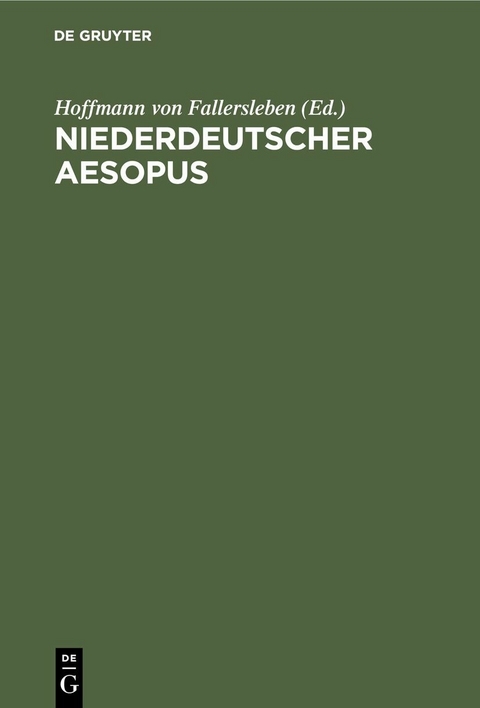 Niederdeutscher Aesopus - 