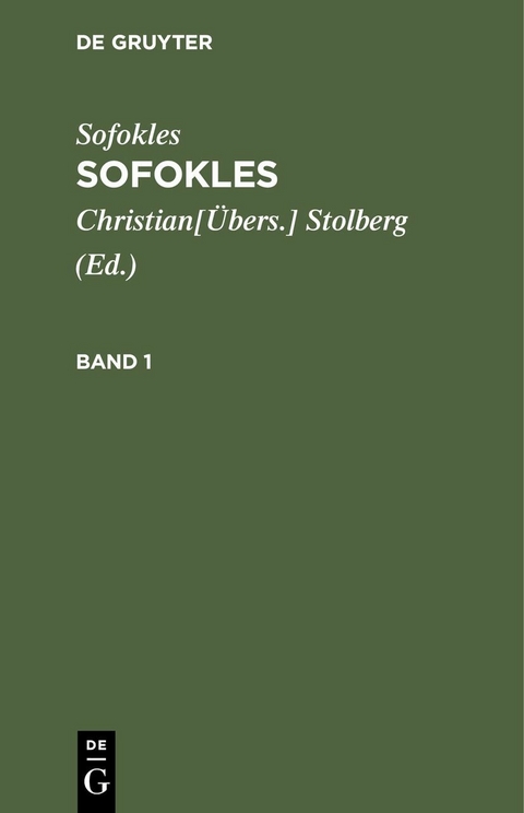 Sofokles: Sofokles. Band 1 -  Sofokles