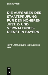 Prüfung Frühjahr 1919