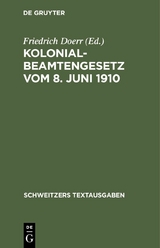 Kolonialbeamtengesetz vom 8. Juni 1910 - 