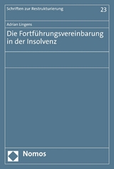 Die Fortführungsvereinbarung in der Insolvenz - Adrian Lingens