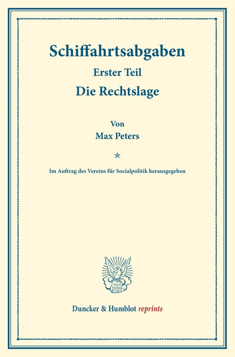 Schiffahrtsabgaben. -  Max Peters