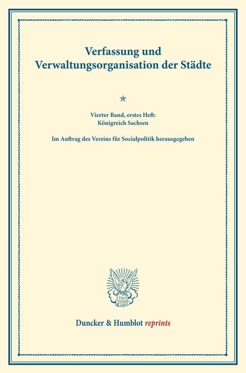 Verfassung und Verwaltungsorganisation der Städte. - 