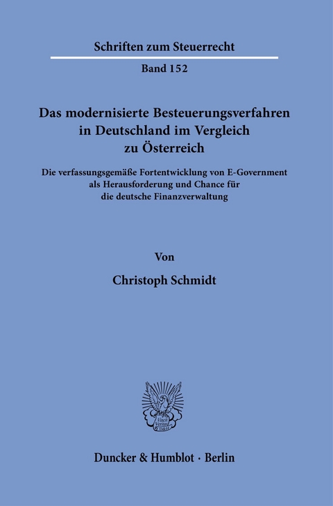 Das modernisierte Besteuerungsverfahren in Deutschland im Vergleich zu Österreich. -  Christoph Schmidt