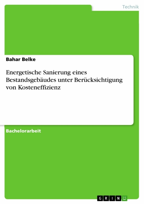 Energetische Sanierung eines Bestandsgebäudes unter Berücksichtigung von Kosteneffizienz - Bahar Belke