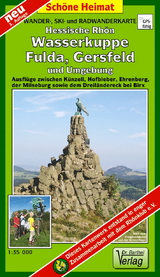 Wander-, Ski- und Radwanderkarte Hessische Rhön, Wasserkuppe, Fulda, Gersfeld und Umgebung