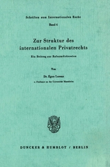 Zur Struktur des internationalen Privatrechts. - Egon Lorenz