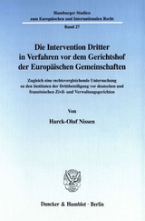 Die Intervention Dritter in Verfahren vor dem Gerichtshof der Europäischen Gemeinschaften. - Harck-Oluf Nissen