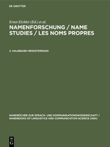 Namenforschung / Name Studies / Les noms propres / Namenforschung / Name Studies / Les noms propres. 2. Halbband+Registerband - 