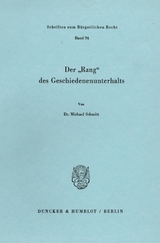 Der "Rang" des Geschiedenenunterhalts. - Michael Schmitt