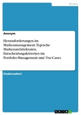 Herausforderungen im Markenmanagement. Typische Markenarchitekturen, Entscheidungskriterien im Portfolio-Management und Use-Cases