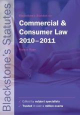 Blackstone's Statutes on Commercial and Consumer Law - Rose, Francis