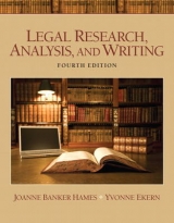 Legal Research, Analysis, and Writing - Hames, Joanne B.; Ekern, Yvonne