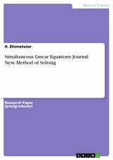 Simultaneous Linear Equations Journal. New Method of Solving - H. Ehimetalor