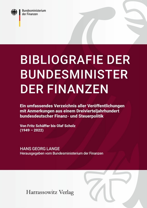 Bibliografie der Bundesminister der Finanzen -  Hans-Georg Lange