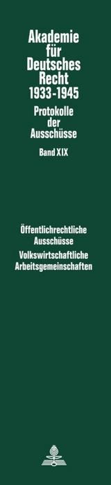 Öffentlichrechtliche Ausschüsse (1934-1938: Kommunalrecht. Sparkassenwesen. Bau- und Zwecksparen. Beamtenrecht)- Volkswirtschaftliche Arbeitsgemeinschaften (1939-1943: Volkswirtschaftslehre. Geld und Kredit. Sozialpolitik. Agrarpolitik. Reform des volk - 