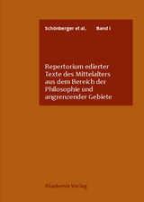 Repertorium edierter Texte des Mittelalters aus dem Bereich der Philosophie und angrenzender Gebiete - 