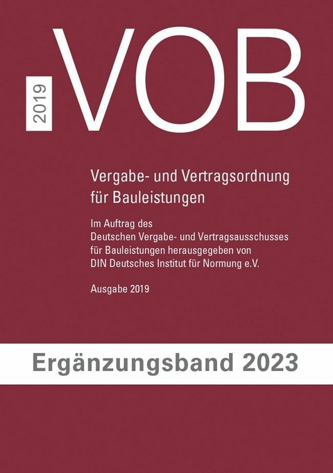 VOB Vergabe- und Vertragsordnung für Bauleistungen - 