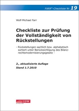 Checkliste 19 zur Prüfung der Vollständigkeit von Rückstellungen - Farr, Wolf-Michael