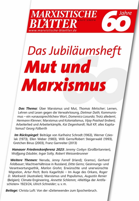 Das Jubiläumsheft – Mut und Marxismus