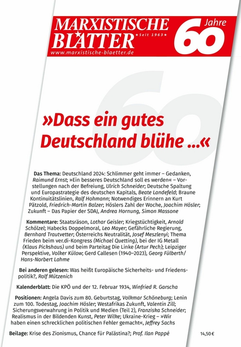 »Dass ein gutes Deutschland blühe …«