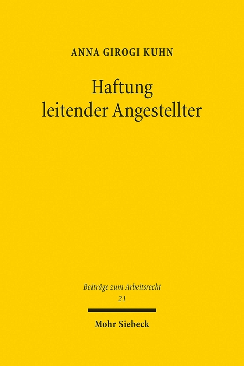 Haftung leitender Angestellter -  Anna Girogi Kuhn