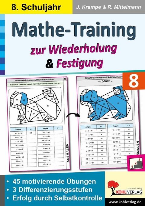 Mathe-Training zur Wiederholung und Festigung / Klasse 8 -  Jörg Krampe,  Rolf Mittelmann