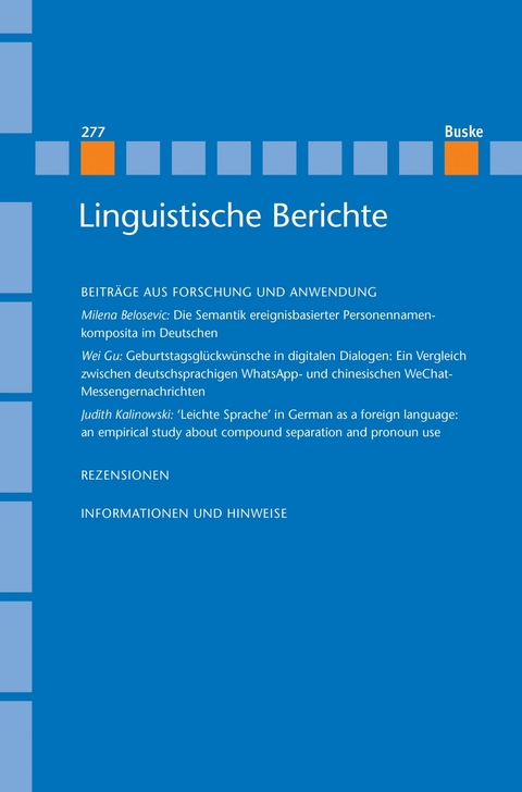 Linguistische Berichte Heft 277 - 