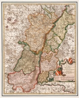 Historische Karte: Elsaß, Sundgau, Breisgau, Ortenau, Markgrafschaft Baden und Durlach, um 1702 (gerollt) - Nicolas Visscher