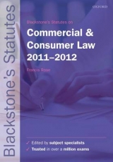 Blackstone's Statutes on Commercial and Consumer Law - Rose, Francis