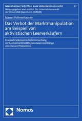 Das Verbot der Marktmanipulation am Beispiel von aktivistischen Leerverkäufern - Marcel Vollmerhausen