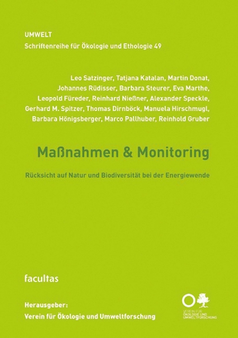 Maßnahmen & Monitoring - Leo Satzinger, Tatjana Katalan, Martin Donat, Johannes Rüdisser, Barbara Steurer, Eva Marthe, Leopold Füreder, Reinhard Nießner, Alexander Speckle, Gerhard M. Spitzer, Thomas Dirnböck, Manuela Hirschmugl, Barbara Hönigsberger, Marco Pallhuber, Reinhold Gruber