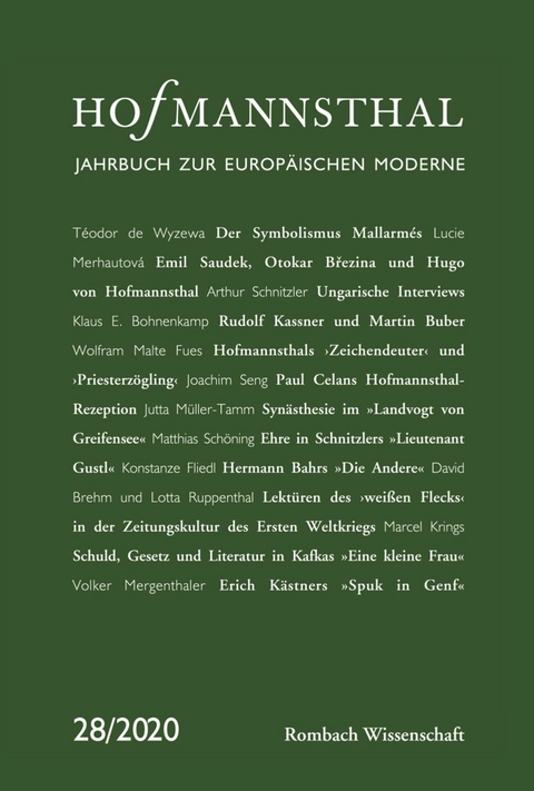 Hofmannsthal – Jahrbuch zur Europäischen Moderne - 