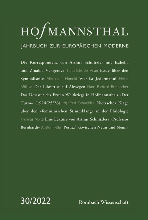 Hofmannsthal – Jahrbuch zur europäischen Moderne - 