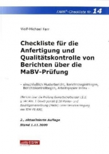 Checkliste für die Anfertigung und Qualitätskontrolle von Berichten über die MaBV-Prüfung - Wolf-Michael Farr