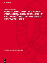 Verzeichnis von 1440 neuen Veränderlichen Sternen mit Angaben über die Art ihres Lichtwechsels - Cuno Hoffmeister