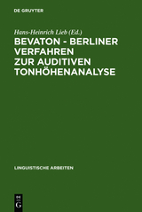 BEVATON - Berliner Verfahren zur auditiven Tonhöhenanalyse - 