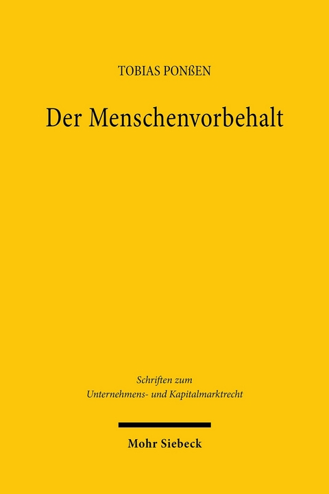 Der Menschenvorbehalt -  Tobias Ponßen