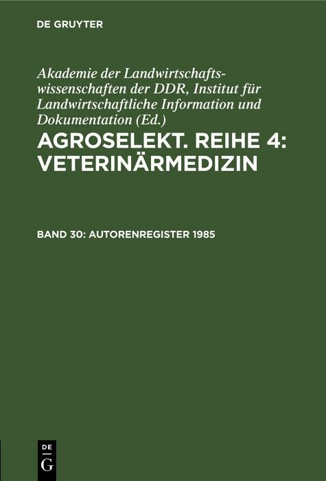 Autorenregister 1985