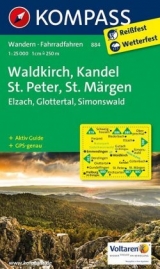 KOMPASS Wanderkarte Waldkirch, Kandel, St.Peter, St. Märgen - 