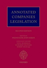 Annotated Companies Legislation - Birds, Professor John