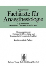 Verzeichnis der Fachärzte für Anaesthesiologie in der Bundesrepublik Deutschland, Österreich und der Schweiz - 