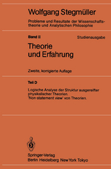 Logische Analyse der Struktur ausgereifter physikalischer Theorien ‘Non-statement view’ von Theorien - Stegmüller, Wolfgang