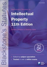 Blackstone's Statutes on Intellectual Property - Christie, Andrew