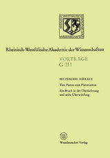 Von Platon zum Platonismus Ein Bruch in der Überlieferung und seine Überwindung - Heinrich Dörrie