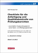 Checkliste für die Anfertigung und Qualitätskontrolle von Prüfungsberichten - Wolf-Michael Farr