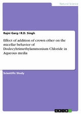 Effect of addition of crown ether on the micellar behavior of Dodecyltrimethylammonium Chloride in Aqueous media -  Rajni Garg,  R.D. Singh