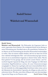 Wahrheit und Wissenschaft - Steiner, Rudolf; Rudolf Steiner Nachlassverwaltung