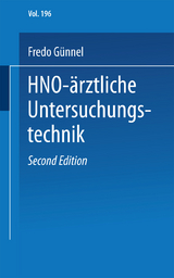 HNO-ärztliche Untersuchungstechnik - F. Günnel